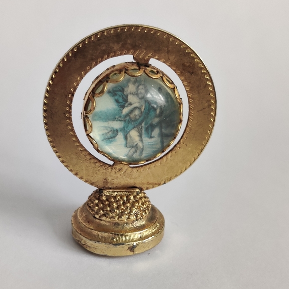 Vintage St Joseph & St Christopher Dash Magnet Globe Traveller's Patrons - Picture 3 of 10